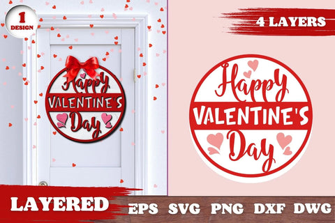 Valentines Day Door Hanger Multilayered Laser Cut File SVG SvgOcean 