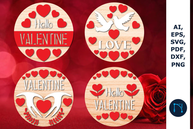 Valentines Day Door Hanger SVG Bundle SVG MD JOYNAL ABDIN 