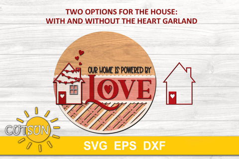 Valentines day door hanger SVG | Love Home sign SVG CutsunSVG 