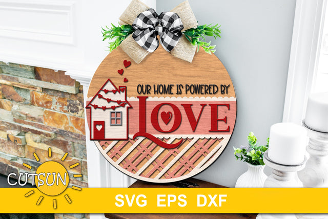 Valentines day door hanger SVG | Love Home sign SVG CutsunSVG 