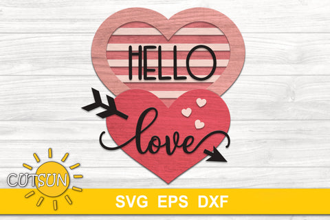 Valentines Day Door Hanger SVG | Valentine's day Hearts svg SVG CutsunSVG 