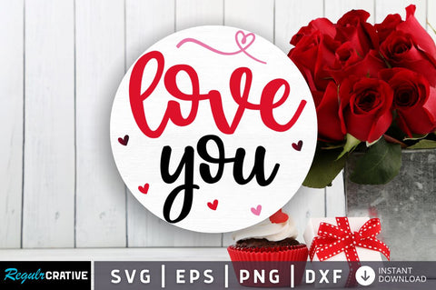 Valentine's Day Door Round Sign SVG Bundle SVG Regulrcrative 