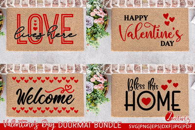 Valentine's Day Doormat Bundle | Valentine SVG Cut Files SVG zoellartz 