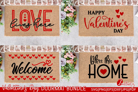 Valentine's Day Doormat Bundle | Valentine SVG Cut Files SVG zoellartz 