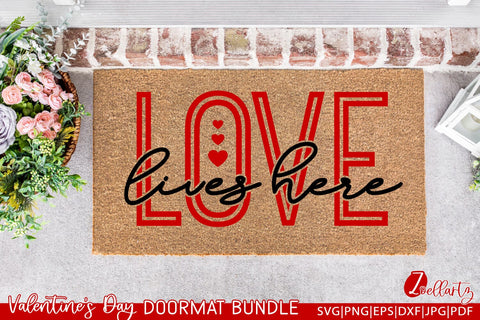 Valentine's Day Doormat Bundle | Valentine SVG Cut Files SVG zoellartz 