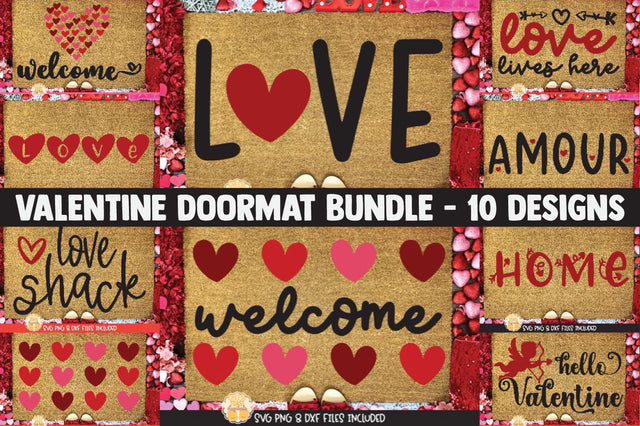 Valentine's Day Doormat SVG Bundle | Love Porch Decor Quotes SVG Cheese Toast Digitals 