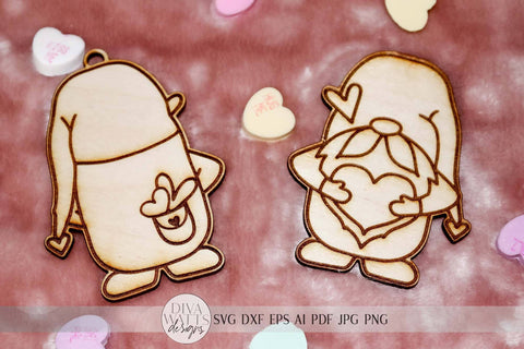 Valentine's Day Double Sided Gnome SVG | Glowforge Ready Files Included too! SVG Diva Watts Designs 