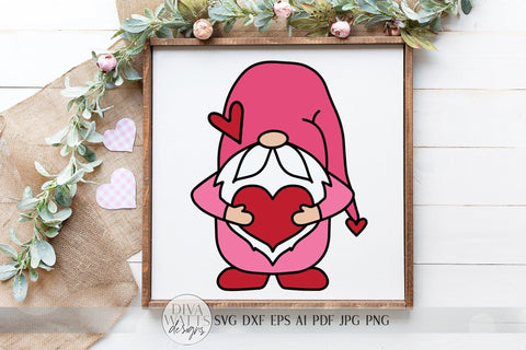 Valentine's Day Double Sided Gnome SVG | Glowforge Ready Files Included too! SVG Diva Watts Designs 