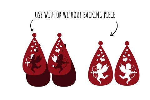 Valentines Day Earrings SVG Bundle | Faux Leather Templates SVG SvgOcean 