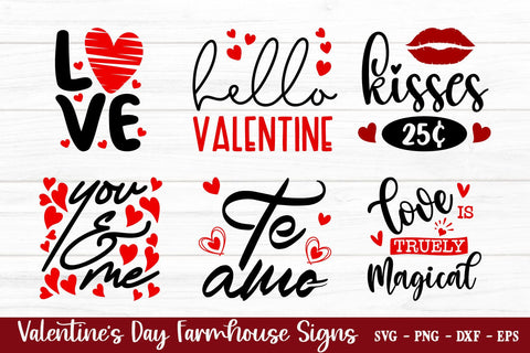 Valentine's Day Farmhouse Signs SVG Bundle SVG Shine Green Art 