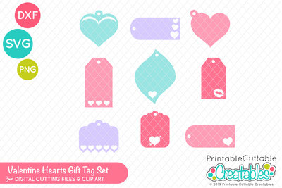 Valentine's Day Gift Tags SVG Set SVG Printable Cuttable Creatables 