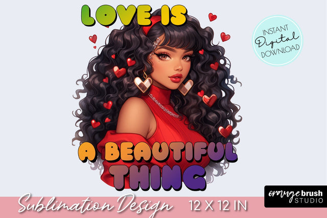 Valentines Day Girl Sublimation Design. Valentine Quote PNG Sublimation OrangeBrushStudio 