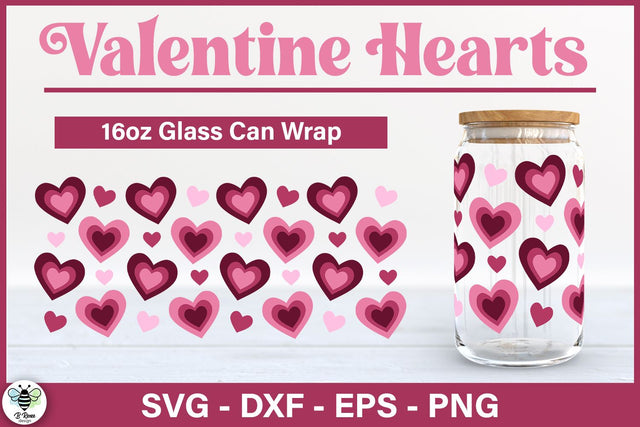 Valentine's Day Glass Can SVG SVG B Renee Design 