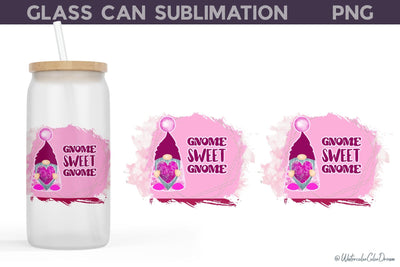 Valentines Day Glass Can | Valentine Libbey Can Glass Sublimation WatercolorColorDream 