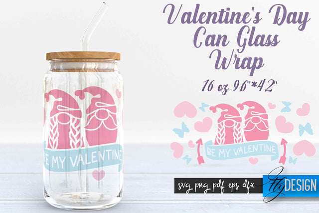 Valentine’s Day Glass Can Wrap SVG SVG Fly Design 