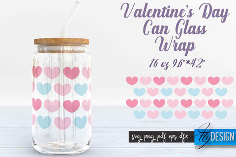 Valentine’s Day Glass Can Wrap SVG SVG Fly Design 