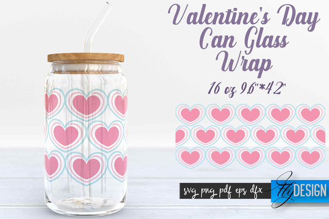 Valentine’s Day Glass Can Wrap SVG SVG Fly Design 