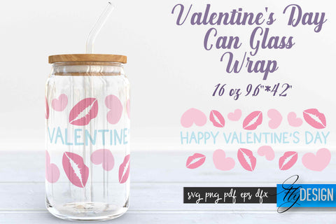 Valentine’s Day Glass Can Wrap SVG SVG Fly Design 