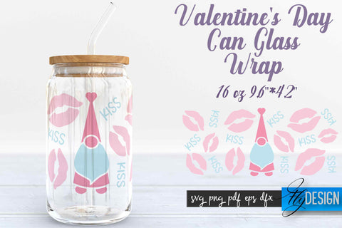 Valentine’s Day Glass Can Wrap SVG SVG Fly Design 