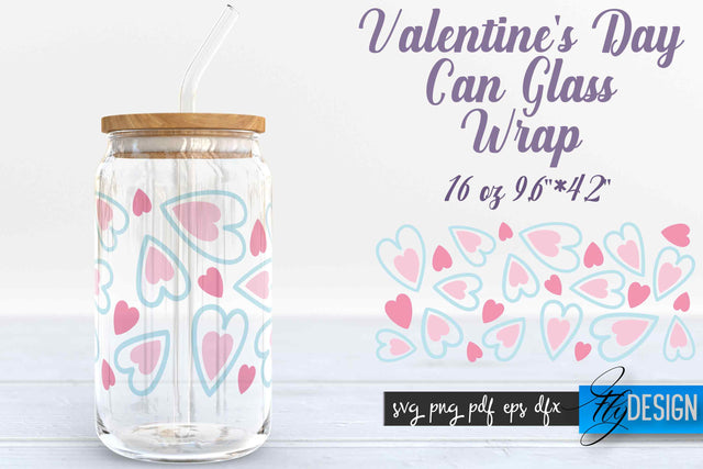 Valentine’s Day Glass Can Wrap SVG SVG Fly Design 
