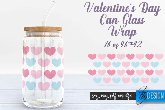 Valentine’s Day Glass Can Wrap SVG SVG Fly Design 