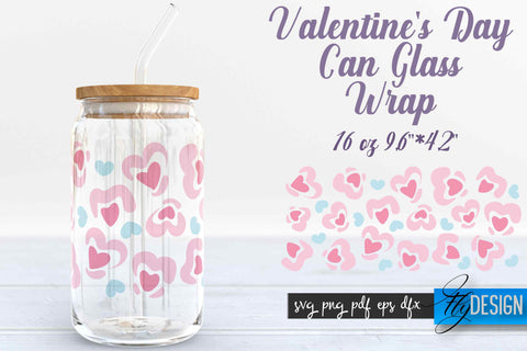 Valentine’s Day Glass Can Wrap SVG SVG Fly Design 