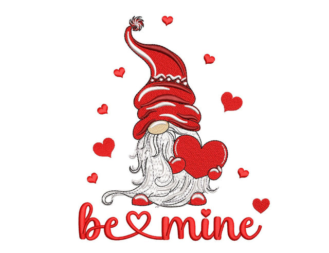 Valentine's Day Gnome Embroidery Design, 3 sizes, Instant Download Embroidery/Applique DESIGNS Nino Nadaraia 