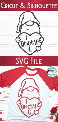 Valentine's Day Gnome SVG SVG Wispy Willow Designs 