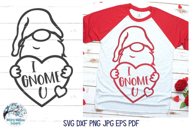Valentine's Day Gnome SVG SVG Wispy Willow Designs 