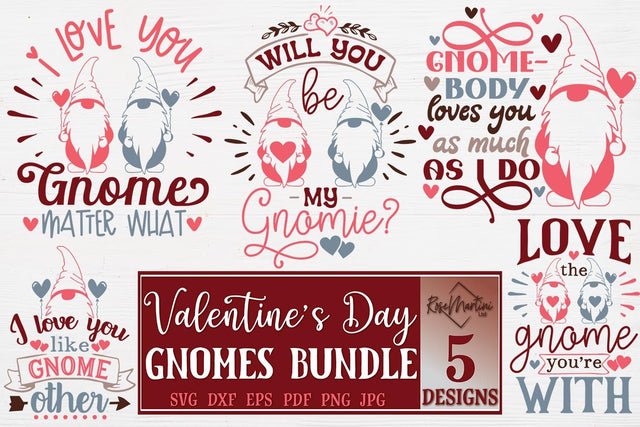 Valentine's Day Gnomes Bundle SVG file for cutting machines Cricut Silhouette SVG PNG Valentine's Day Gnome SVG SVG RoseMartiniDesigns 