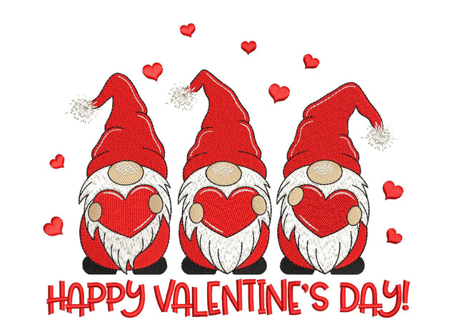 Valentine's Day Gnomes Embroidery Design, 4 sizes, Instant Download Embroidery/Applique DESIGNS Nino Nadaraia 