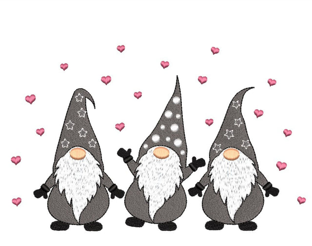 Valentines Day Gnomes Embroidery Design, 4 sizes, Instant Download Embroidery/Applique DESIGNS Nino Nadaraia 