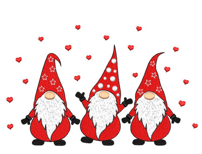 Valentines Day Gnomes Embroidery Design, Happy Valentine's Day Embroidery File, 4 sizes, Instant Download Embroidery/Applique DESIGNS Nino Nadaraia 