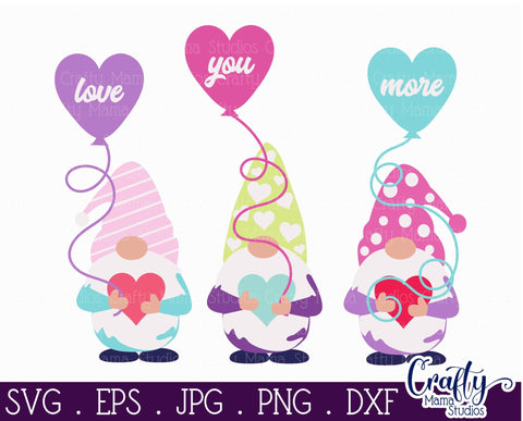 Valentine's Day - Gnomes - Love You More Svg SVG Crafty Mama Studios 