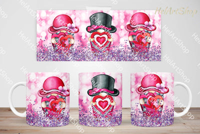 Valentine's Day Gnomes Mug Png, 11Oz Mug Sublimation Sublimation _HelArtShop_ 
