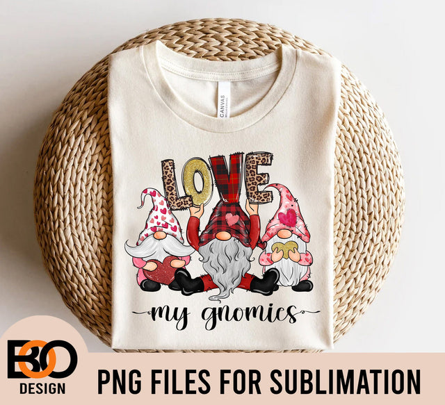 Valentines Day Gnomes png, Love My Gnomies png, Pilgrim Love Gnome png, Valentines Day png, Funny Gnomes With Heart png Sublimation BOO-design 