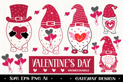 Valentine's Day Gnomes Svg Bundle SVG designmaster24 