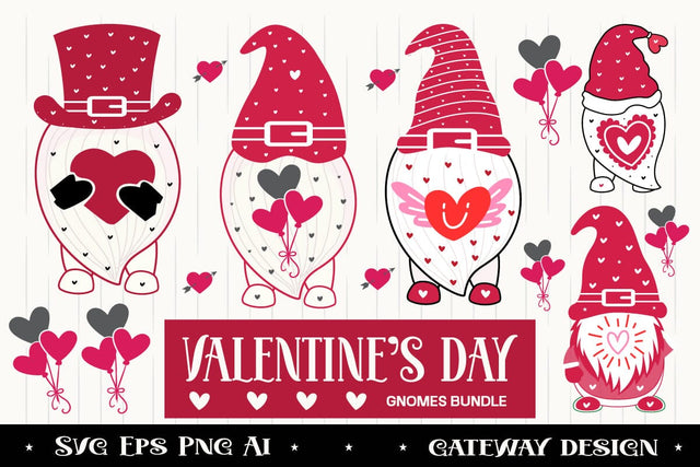 Valentine's Day Gnomes Svg Bundle SVG designmaster24 