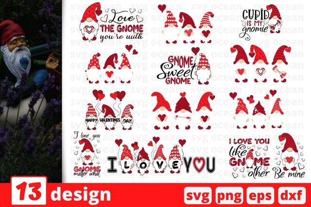 Valentines Day Gnomes SVG Bundle SVG SvgOcean 