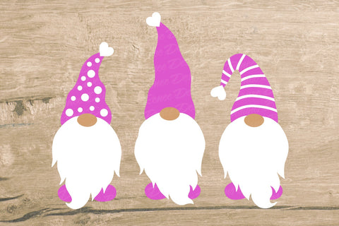 Valentine's Day Gnomes SVG with decorative hats SVG B Renee Design 