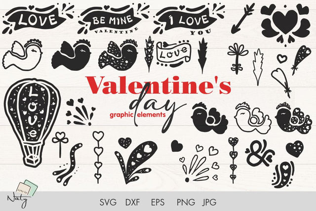 Valentine's day graphic element SVG pack. SVG Arts By Naty 