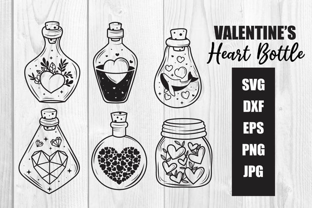 Valentine's Day Heart Bottle Clipart svg SVG dadan_pm 