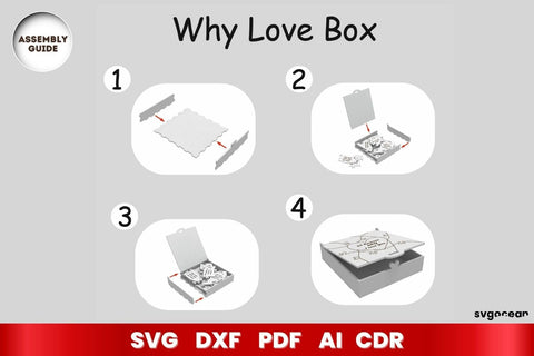 Valentines Day Heart Puzzle Box Multilayered Laser Cut File SVG SvgOcean 