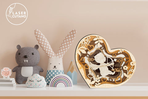 Valentines Day Heart Set Of 3 Multilayer Laser Cut Files, SVG, 3D Designs, Mini Design Bundles, Paper Cut Template SVG LaserCutano 