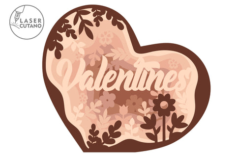 Valentines Day Heart Set Of 3 Multilayer Laser Cut Files, SVG, 3D Designs, Mini Design Bundles, Paper Cut Template SVG LaserCutano 