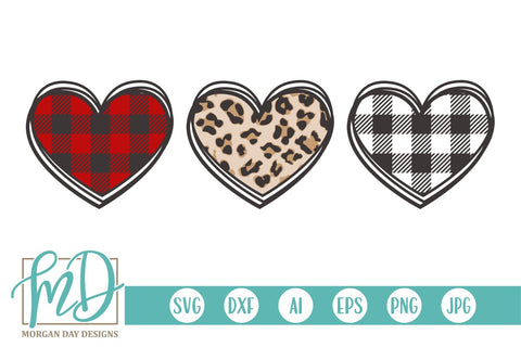 Valentines Day Heart Trio SVG Morgan Day Designs 