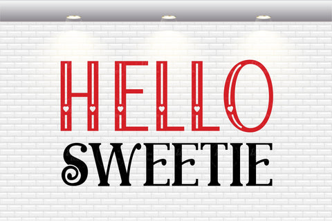 Valentine's Day - Hello Sweetie - SVG, PNG, DXF, EPS SVG Elsie Loves Design 