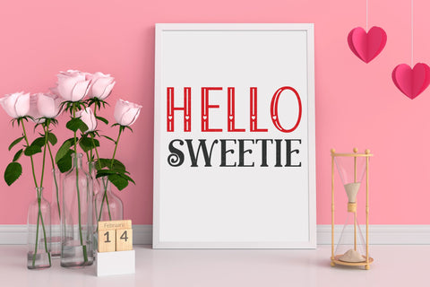 Valentine's Day - Hello Sweetie - SVG, PNG, DXF, EPS SVG Elsie Loves Design 
