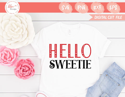 Valentine's Day - Hello Sweetie - SVG, PNG, DXF, EPS SVG Elsie Loves Design 