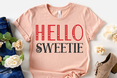 Valentine's Day - Hello Sweetie - SVG, PNG, DXF, EPS SVG Elsie Loves Design 